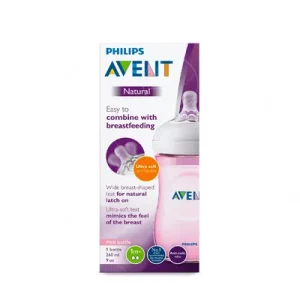 Avent Natural Пластично шише со силиконска цуцла од 1+ месеци 260мл