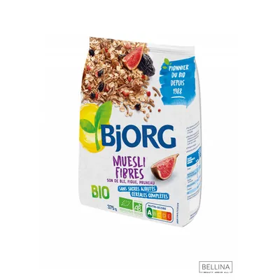 BJORG Органски мусли со смоква и модри сливи – 375 гр. BJORG Органски мусли со смоква и модри сливи – 375 гр.