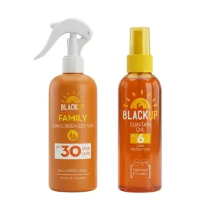 Black Up Family Млеко за сончање спреј СПФ30 270мл + подарок Black up Масло за Сончање SPF6 150мл