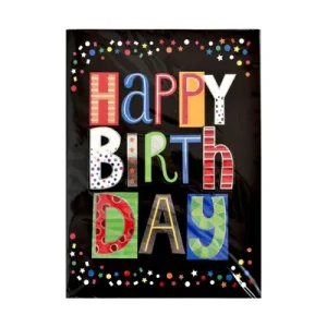 Честитка Birthday со 3D букви и плико