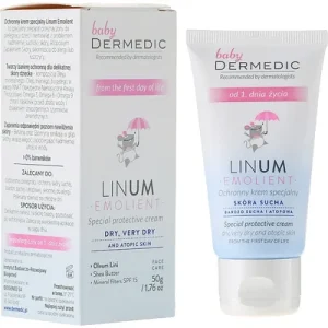 DERMEDIC Заштитна специјална крема spf 15 од првиот ден од животот, 50гр. Linum emolient baby
