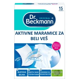 Dr.Beckmann Active марамчиња за бели алишта, 15 парчиња