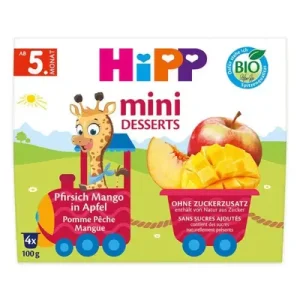 HiPP Mini Десерт со јаболко, манго и праска 4х100гр