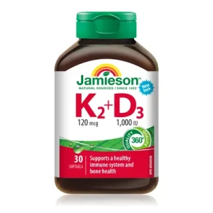 JAMIESON К2120мцг + Д3 1000ИЕ 30 меки капсули