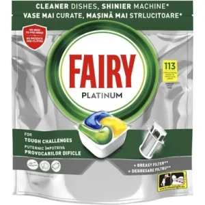 Капсули Fairy за машина за миење садови, 113 парчиња. Платинум