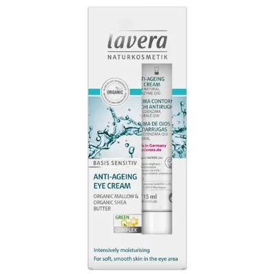 LAVERA Basis sensitiv anti-age крема за околу очи за зрела кожа со q10 – 15 мл. LAVERA Basis sensitiv anti-age крема за околу очи за зрела кожа со q10 – 15 мл.