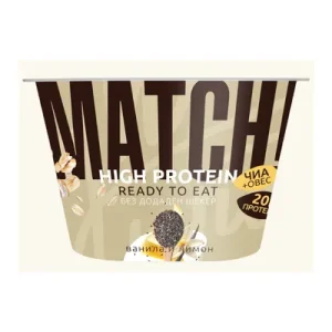 MATCH High Protein Оброк од овес и чиа со ванила и лимон 170гр