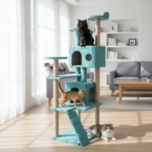 Paws & Whiskers Куќичка за мачки, Тиркизна