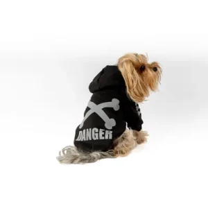 Paws & Whiskers Одело за кучиња Danger Hoodie, Црно