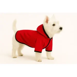 Paws & Whiskers Одело за кучиња Softshellredraincoat, Црвено