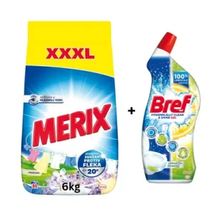 Сет Merix Jorgovan Прашок за перење 6кг и Bref Blue star Гел од лимон 700мл