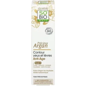 SO’BiO étic Precieux argan anti-age крема за околу очи и усни од арган – 15 мл.