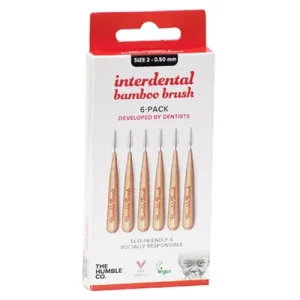 THE HUMBLE Interdental brush size 2 шест интердентални четки за заби – црвени