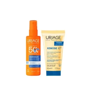 URIAGE SET BARIESUN MOISTURIZING KID SPRAY SPF50 + XEMOSE ANTI ITCH CLEANSING OIL
